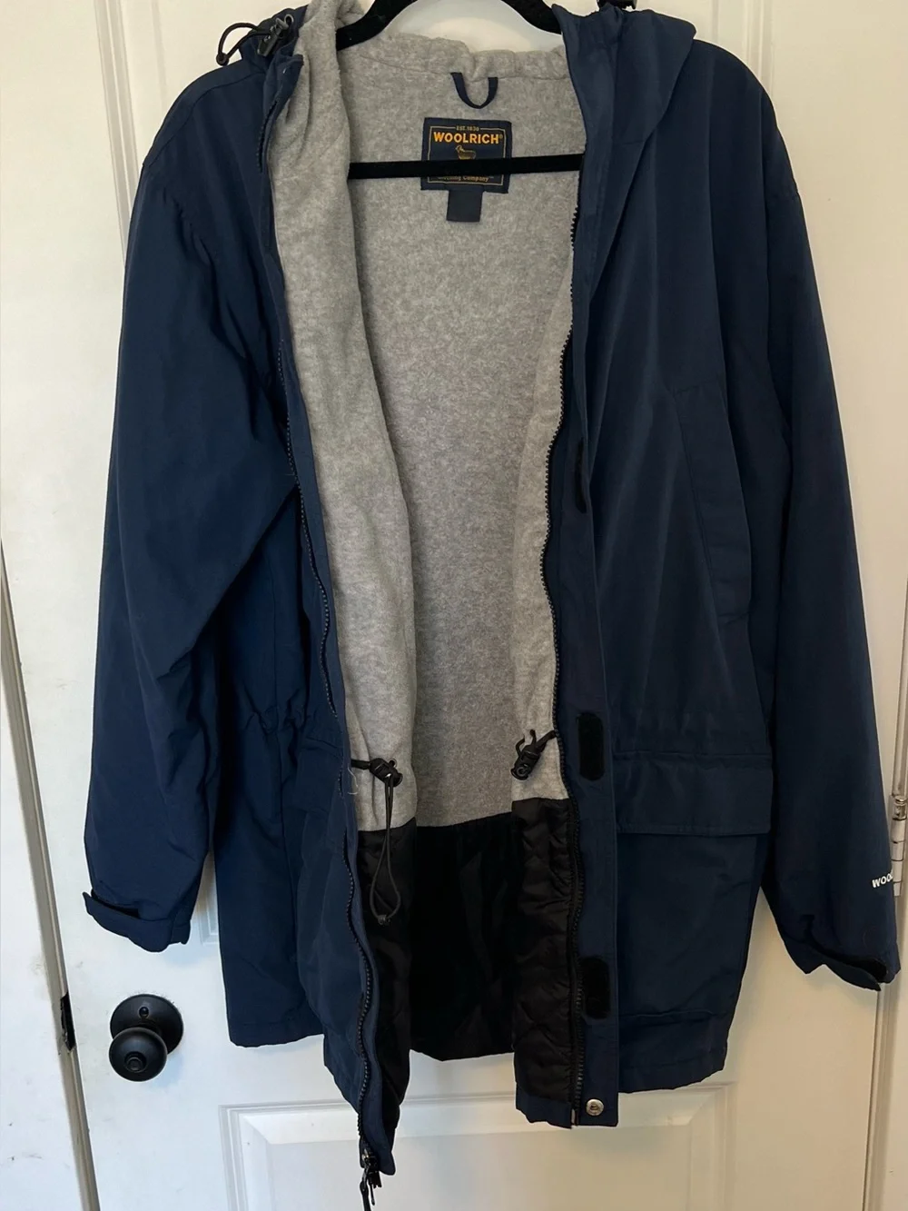 VNTG Woolrich Fleece‎ Lined Navy Parka